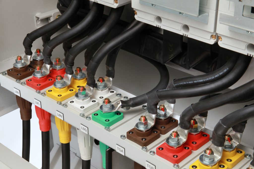 cam lok cables plugged into a transfer switch
